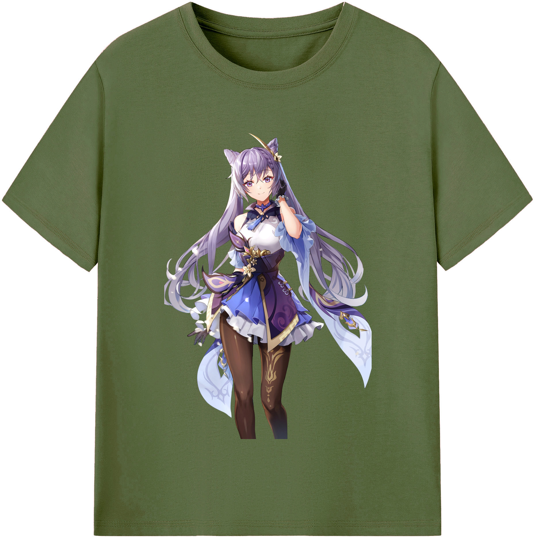 げんし神 刻晴 こくせい genshin Kokusei 綿100％半袖Tシャツ（フロントプリント）